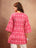 Pink Ikat Inspired Cotton Short Kurti for Women - view 5
