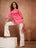 Pink Ikat Inspired Cotton Short Kurti for Women - view 6