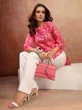 Pink Ikat Inspired Cotton Short Kurti for Women - view 7