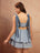 Blue Cotton Tie-Strap Playsuit for Women - view 4