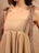 Beige Cotton Tie-Strap Playsuit for Women - view 3