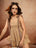 Beige Cotton Tie-Strap Playsuit for Women - view 6